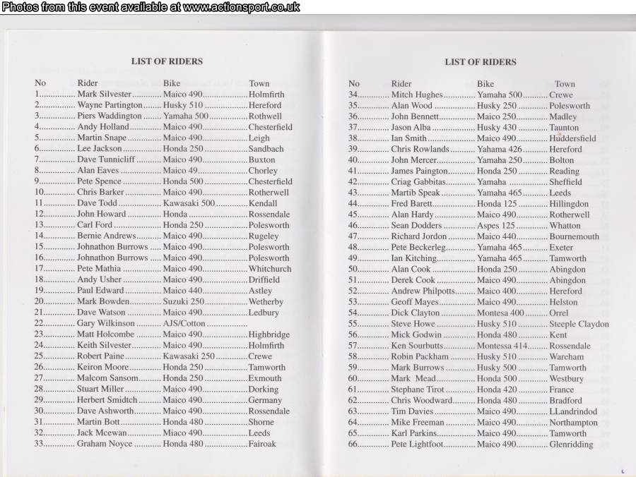 Event programme page